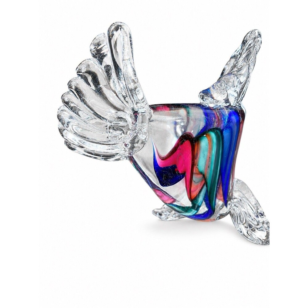 Bruce Freund Signed Art Glass Fish Sculpture Multicolor Hand Blown Glass 8.5” - Picture 2 of 4